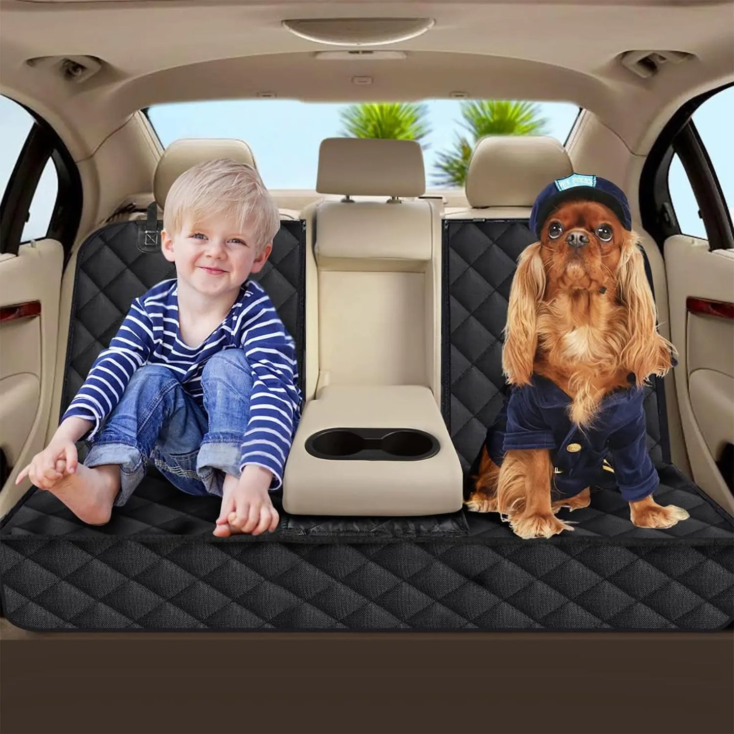Dog Car Seat Cover with Seat Belt